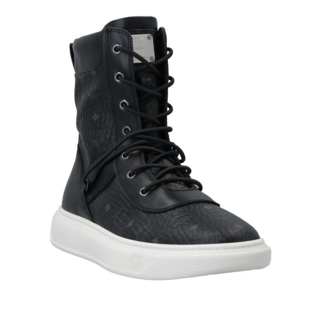 MCM hi top logo boots